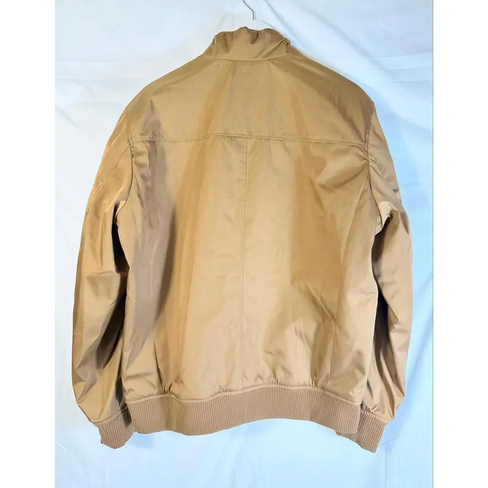 Banana Republic Flight Jacket Mens Large Tan Water Resistant Bomber Jacket